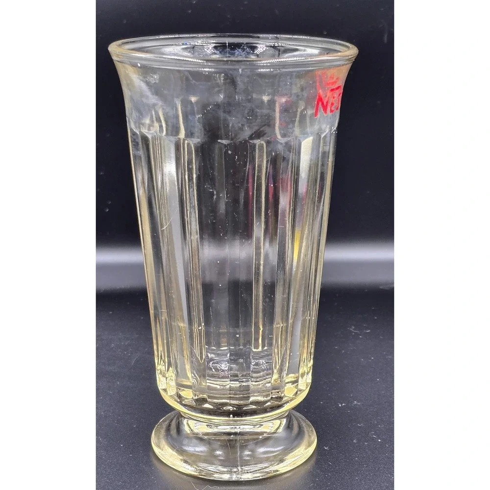 Vintage Nestle Old‎ Fashioned Parfait Soda Fountain Glass Ribbed Footed  1950's